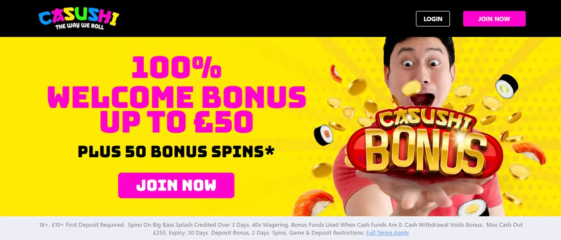 Claim the Welcome Bonus From Casushi Casino