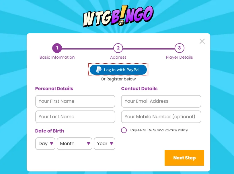 WTG Bingo Casino Login and Registration Process