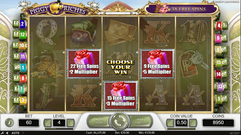 Piggy Riches free spins