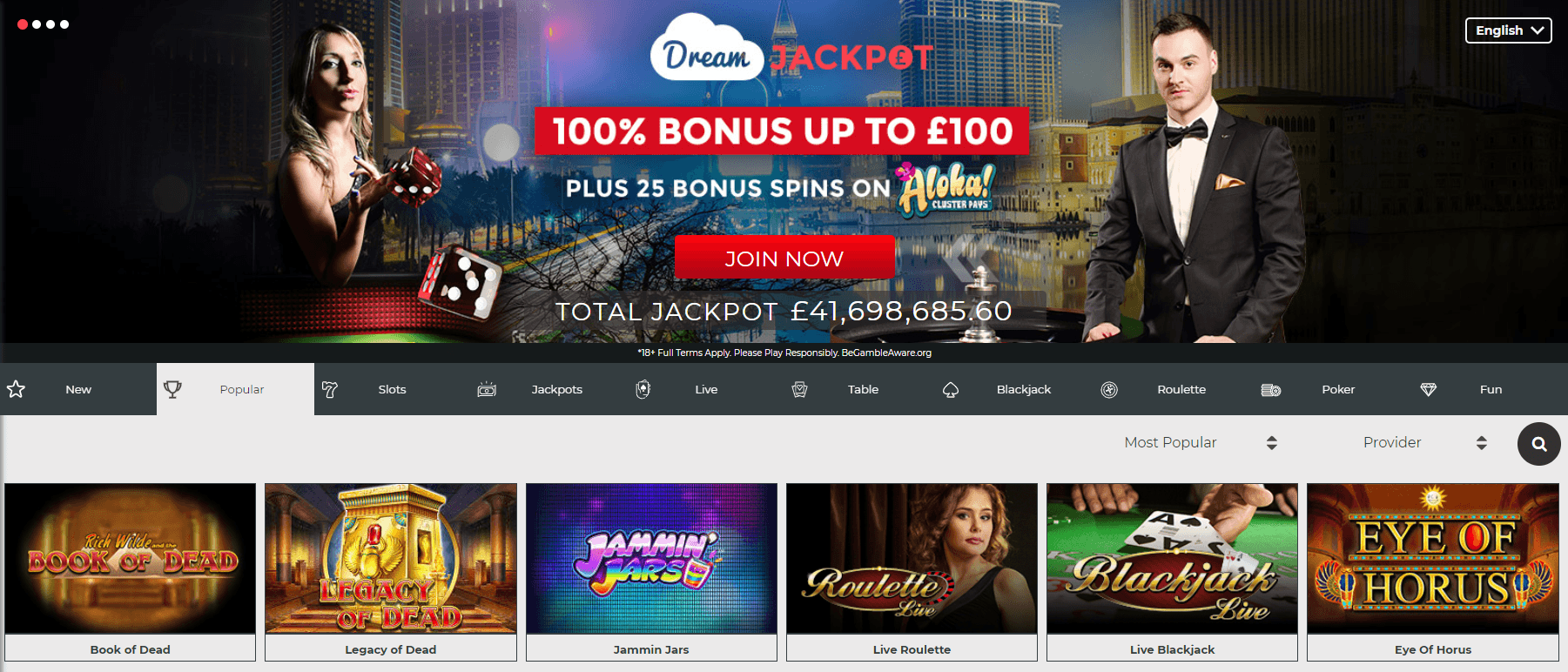 Dream Jackpot Welcome Bonus