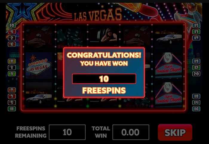 Las Vegas Free Spins Bonus