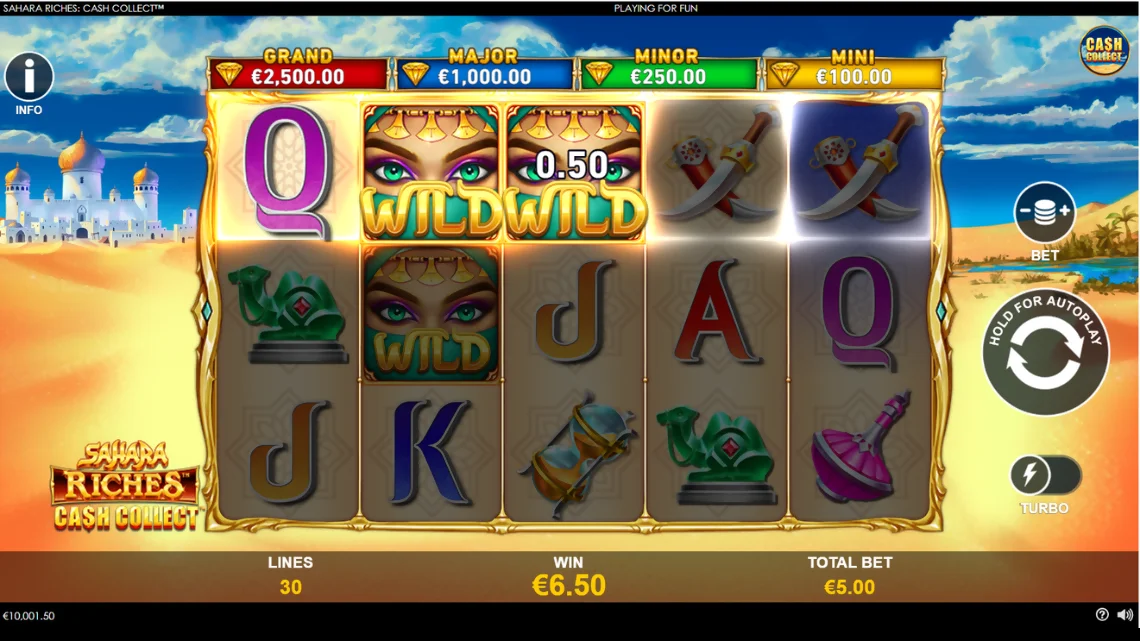 Sahara Riches Cash Collect features