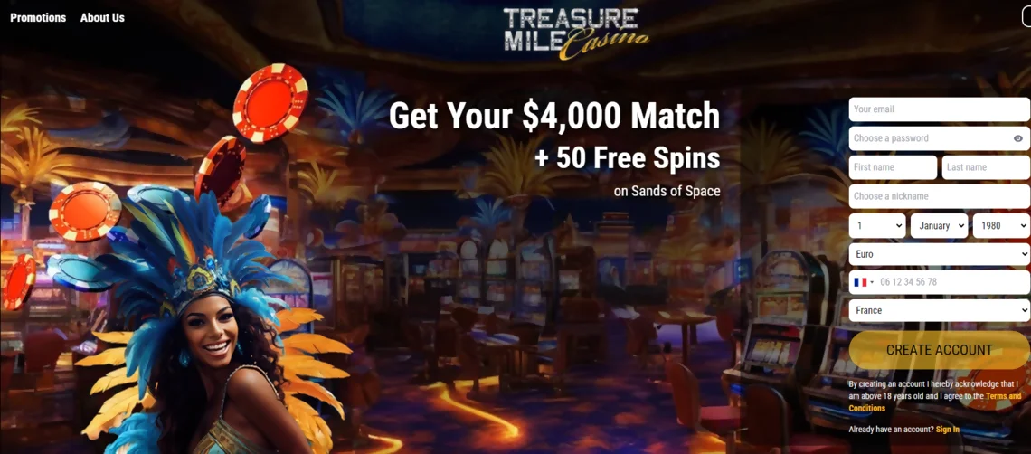 Treasure mile casino screenshot