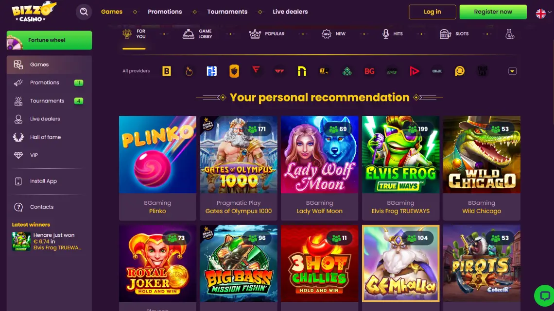 Bizzo Casino Games