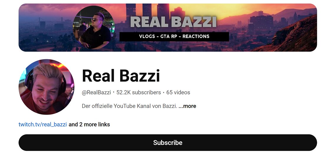 Real Bazzi Youtube Channel