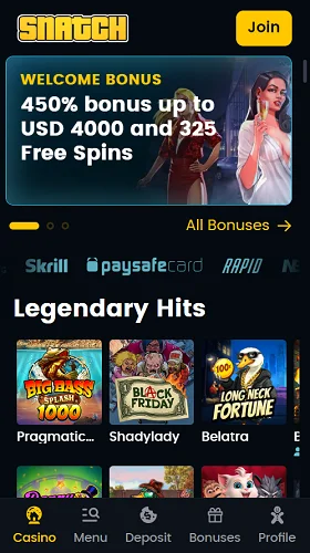 Snatch Casino Mobile