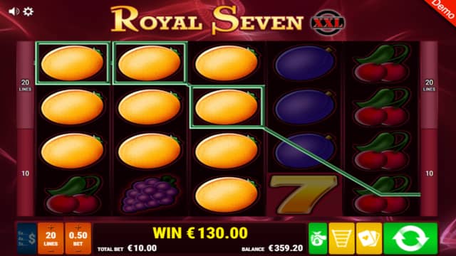 Royal Seven XXL Symbol Payouts